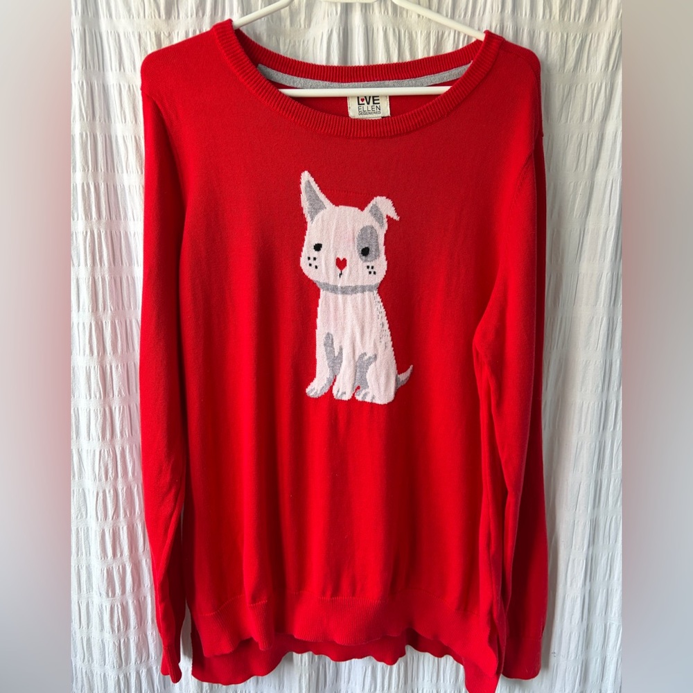 Ellen Degeneres Red Crewneck Sweater